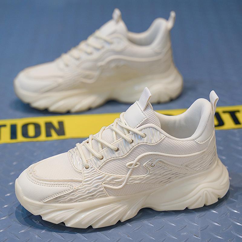 2025 Autumn New Men's Platform Dad Shoes Versatile Student Casual Sports Shoes Mesh Breathable Running Men's Shoes