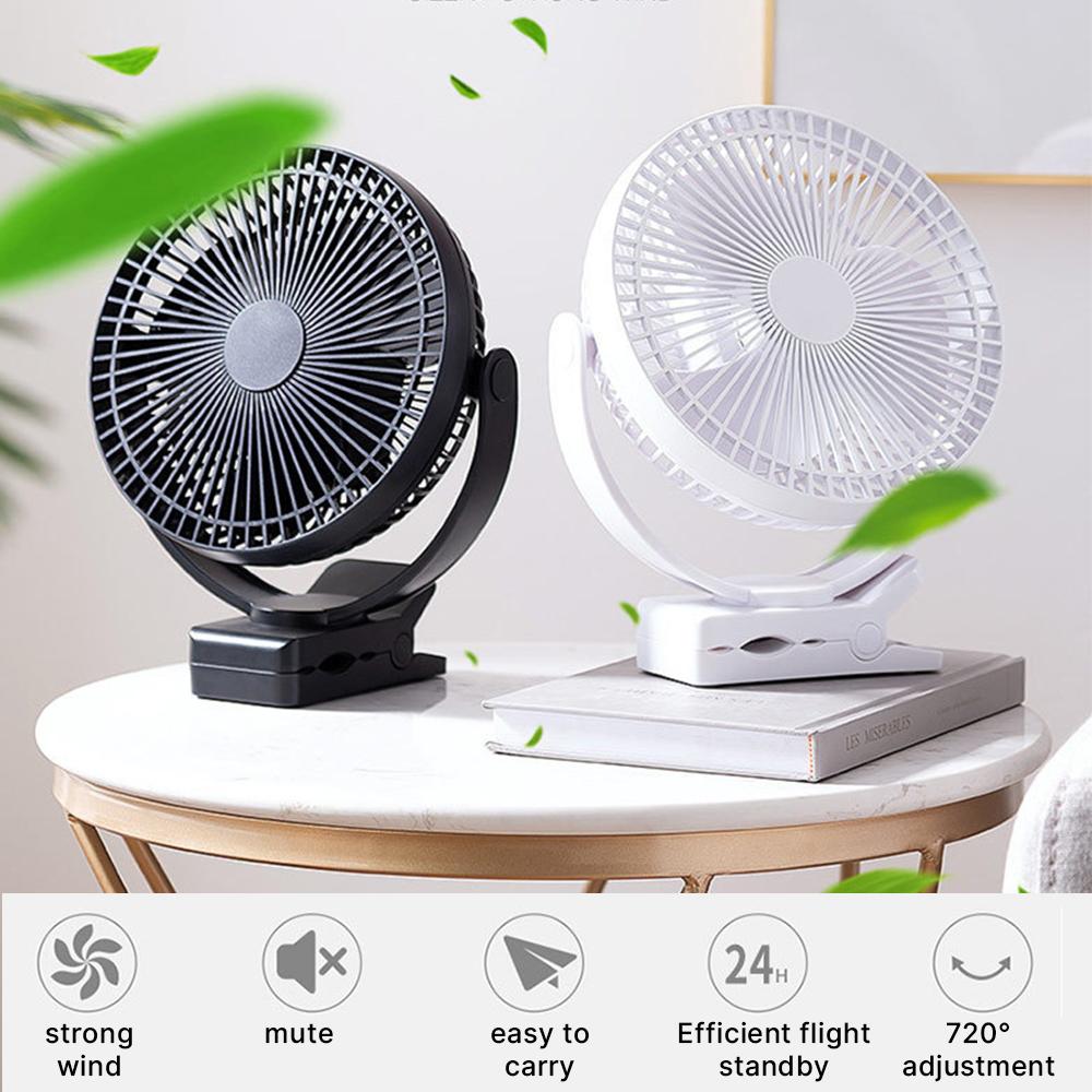 5 Inch Portable Electric Fan USB Rechargeable 5000mAh Wireless Mini Cooling Clip Desktop Fans Air Cooler for Camping Room Home