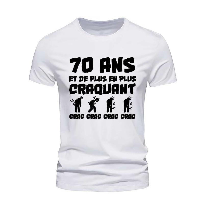 Humorous French 70-Year-Old Crinkle Plus Size Men S Tee S белый