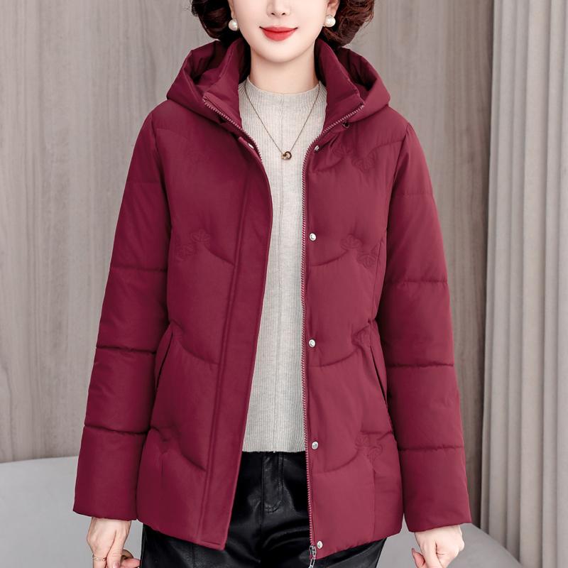 Mărimi Mari XL-5XL Jachete de Iarnă pentru Femei de Vârstă Mijlocie cu Glugă Elegante Largi Groase Călduroase Parka Scurtă Paltoane Femeiești