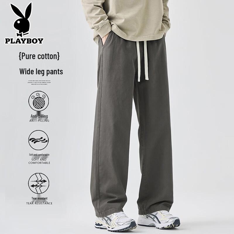 Мужские повседневные брюки PLAYBOY из чистого хлопка, свободные, прямые M