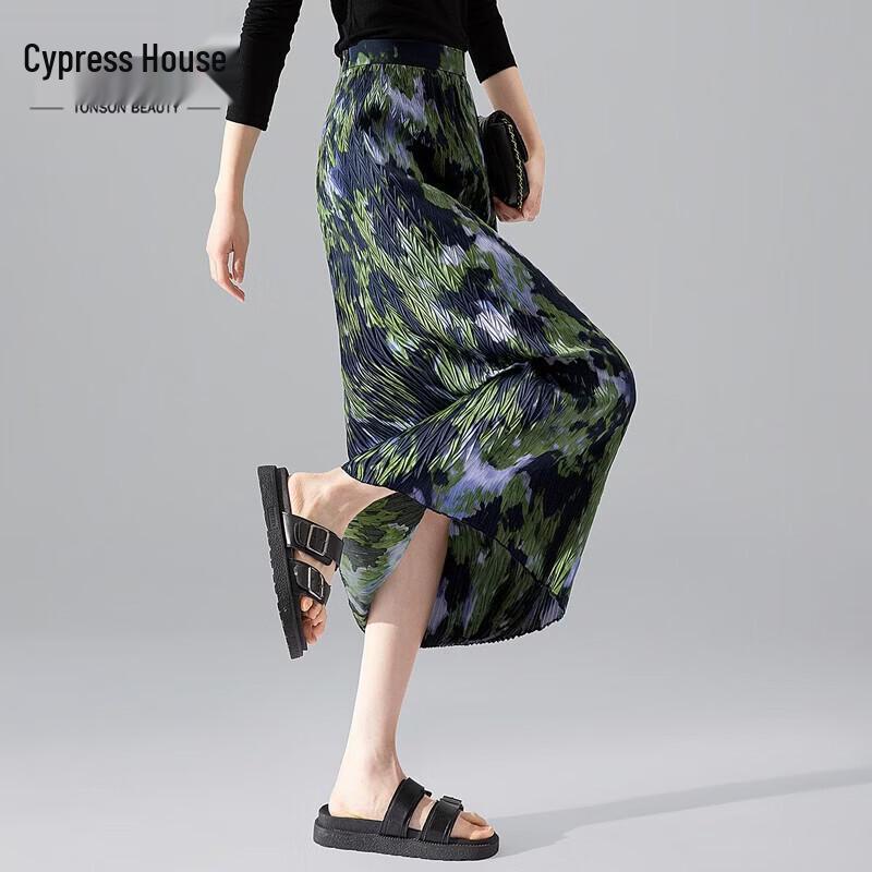 Sybelles Printed Pleated Mid-Length Skirt L