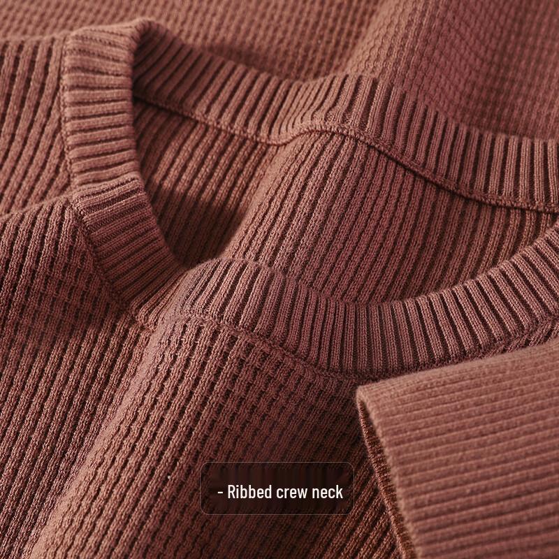 Antonio Men's 100% Long-Staple Cotton Thick Round Neck Sweater