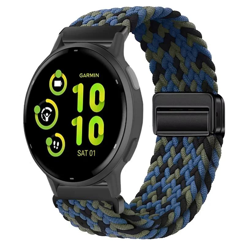20/22mm Nylon Strap for Garmin Forerunner 55 165 970 570 965 955/Venu 4 45mm Magnetic Band Garmin Vivoactive 5 6/Vivomove Trend