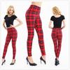 European & American Striped Plaid Print Slimming Nine-Point Plus Size Leggings