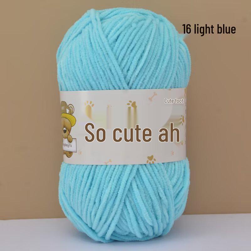 Chenille Crochet Yarn - Medium Thick Hand-Knitted for DIY Crafts & Dolls