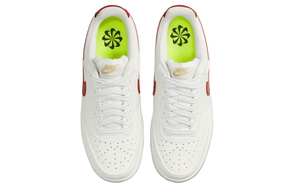 Nike Court Vision Low Minimalist Style Low Top Comfortable Skateboard Shoes Women's White Red DH3158-104