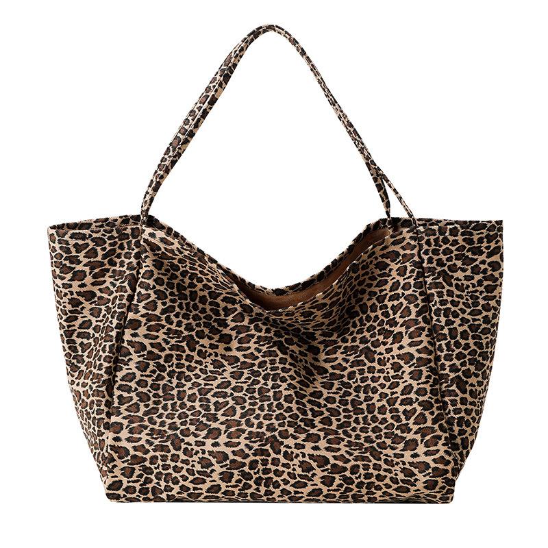 

Women s Leopard Pattern Shoulder Bags Leisure Large Capacity Nylon Travel Handbag Portable Purses Shopping Vintage Tote Bags цветной печати леопарда