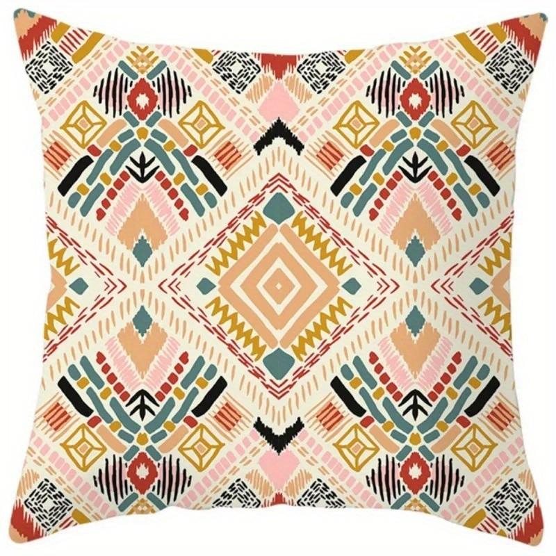 Decoration Bohemian Geometric Pattern Digital Printing Pattern Cushion Cover Suitable for Sofa Bedroom Car Pillow Cover