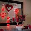 Homeleo 3-Pack Red Heart Window Lights for Valentine's Day Decor, Romantic Heart Shaped Hanging Lights w/Suction Cup for Wedding Anniversary Party
