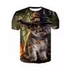 Cartoon Fun Animal Printed Shirt 3D Harajuku Men's and Women's Street Trend Short Sleeve Crew Neck Casual Comfortable Fashion