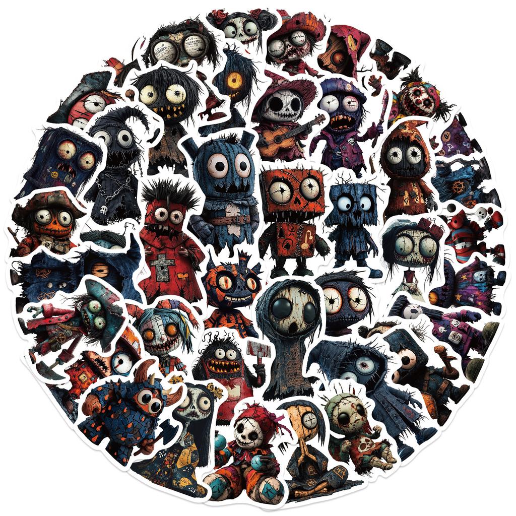 50 PZ Figure Horror di Halloween Adesivi Graffiti Fai da Te per Telefono Chitarra Laptop Notebook Valigia Tazza Adesivo Impermeabile Giocattolo per Bambini