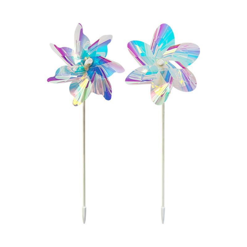 Colorful Reflective Plastic Windmill Toy For Outdoor Decoration Bird Repellent