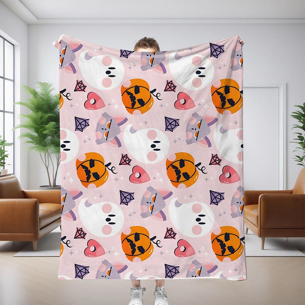Halloween decorations Printed Blanket for Sofa Bed Travel Camping Living Room Office Conditioning Blanket for All Seasons Gifts