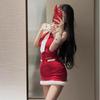 Christmas robe wear bunny cos red tube top pure desire atmosphere sexy babes dress winter