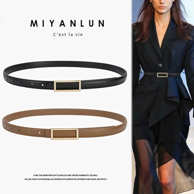 

Women s High-Grade Leather Summer Thin Fashion Belt for Dresses