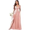 1011 new evening dress European and American bridesmaid dress suspender long dress solid color banquet evening dress