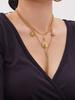 Geometric Heart Zirconia Necklace & Sun Enamel Pendant Bracelet Set for Women