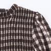 Camicia da donna versatile casual a maniche lunghe con motivo a nido d'ape e quadri, collezione Primavera/Estate 2026