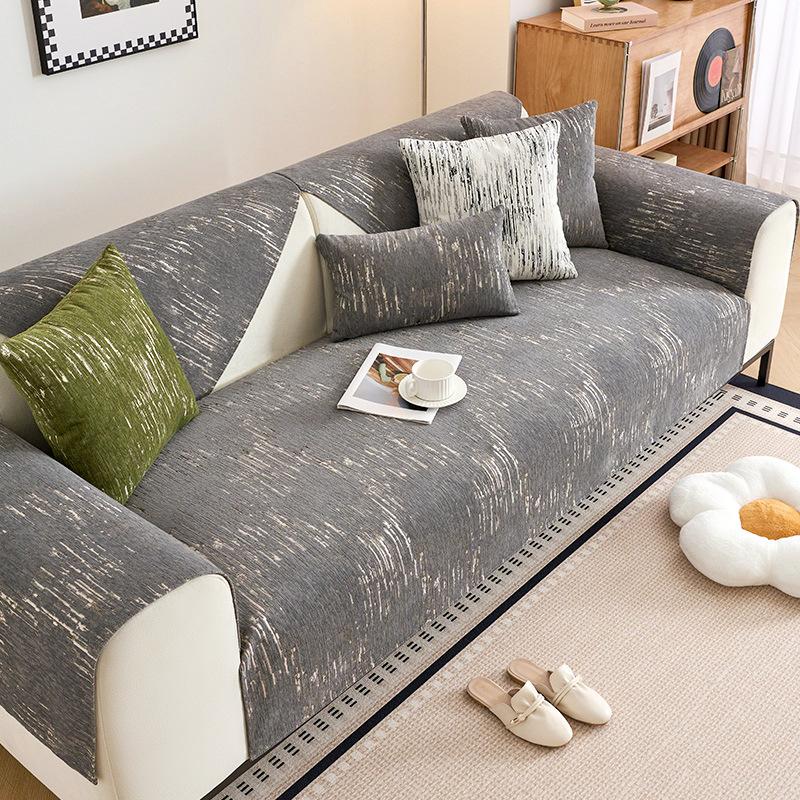 Four Season Universal Anti Slip Sofa Cover Comfortable Breathable Dust-proof Couch Cover Cloth   Chenier Sofa Cushion