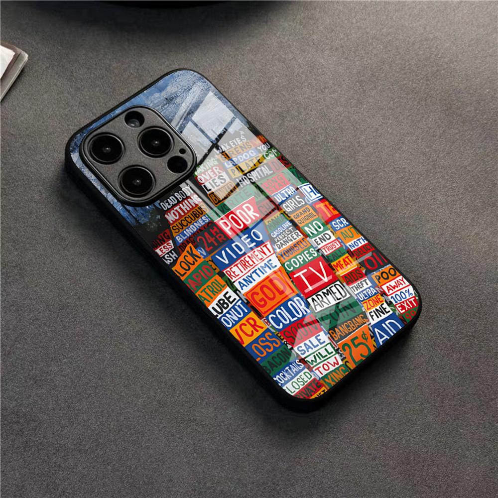 Art Rock Band Radiohead Music Phone Case For 17 Pro Max IPhone 16 Pro 14 12 11 13 Mini X XR XS 15 Plus SE Glass Cover