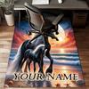 1PC Custom Name Equestrian Sunset Majesty Theme Floor Mat Ideal for Living Room, Game Rooms, Office, Bedroom,Floor Mat Playful Design