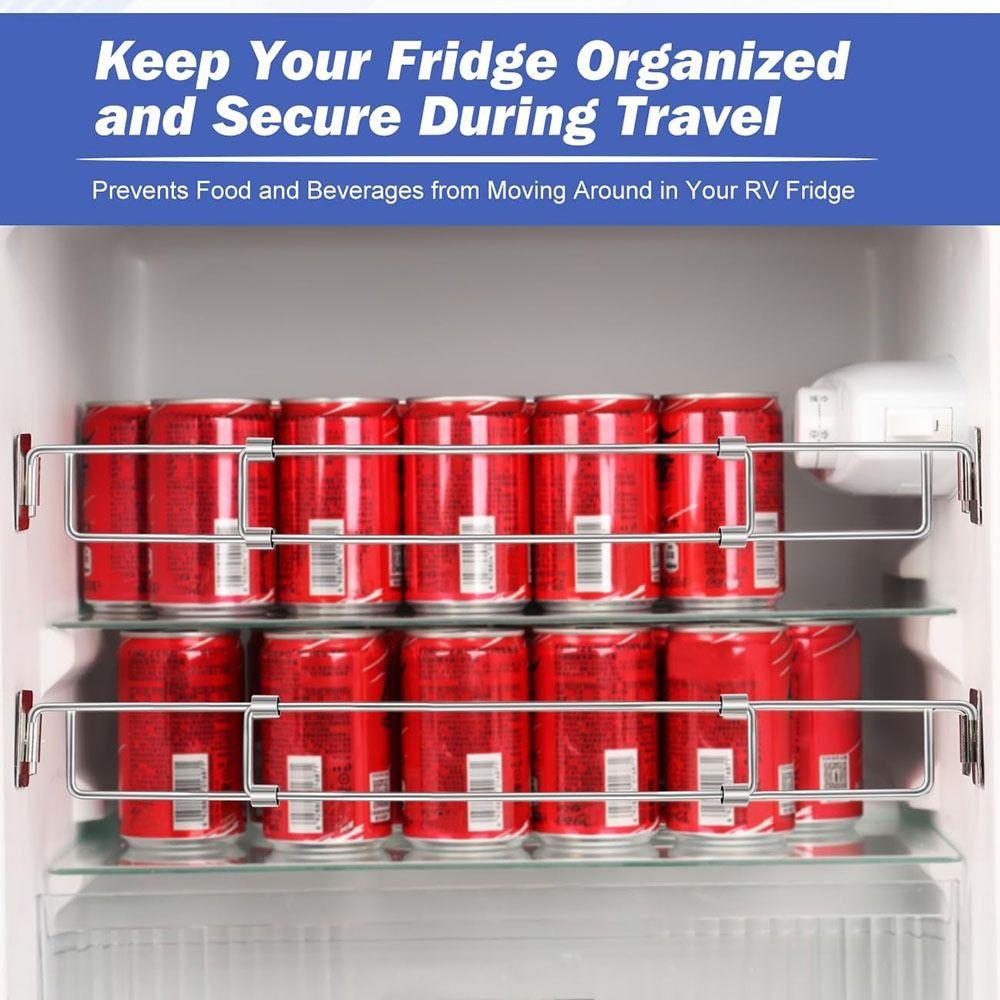 Stainless Steel Rv Refrigerator Tension Rods Adjustable RV Secure Bars Telescopic RV Fridge Rod