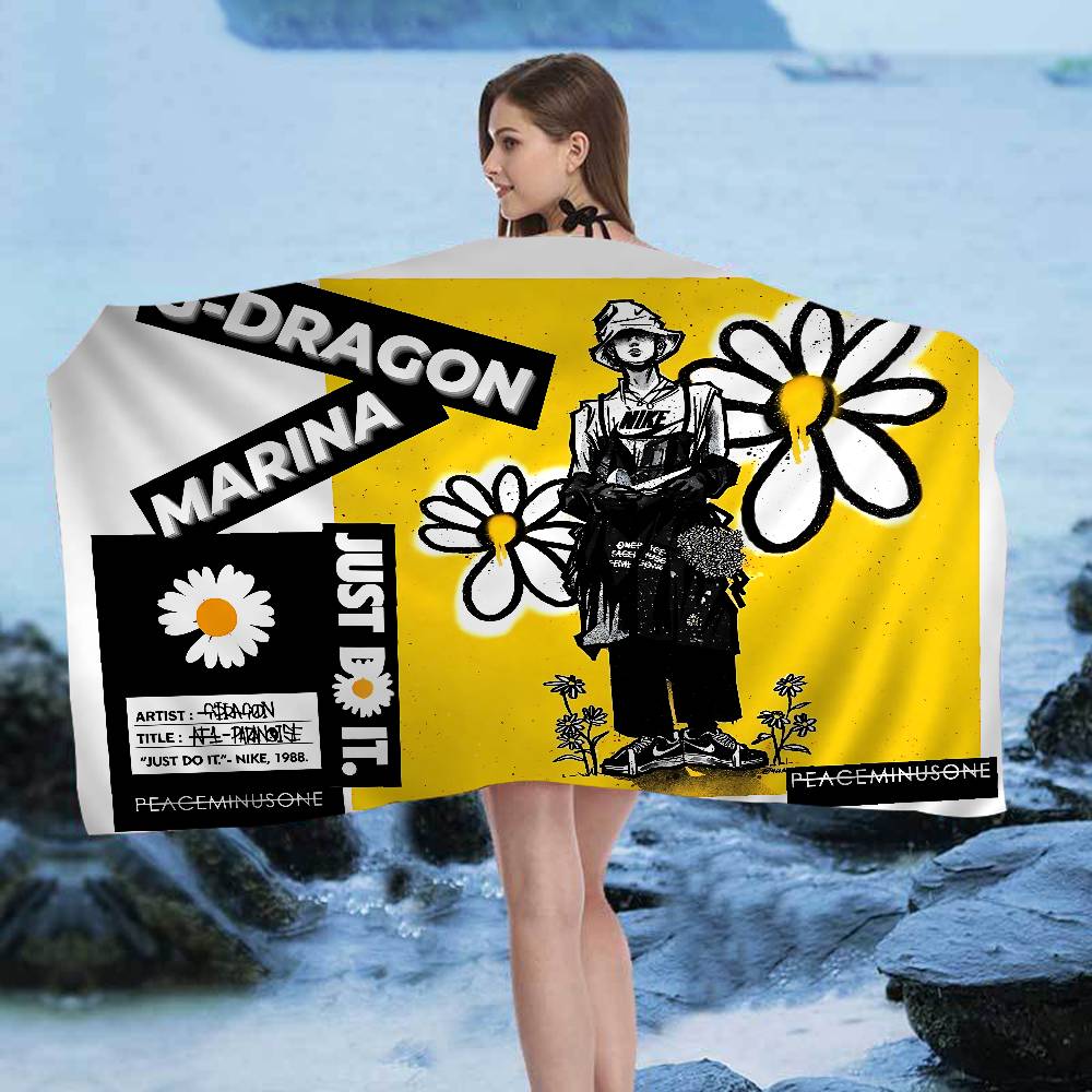 G-Dragon Peaceminusone Design Microfiber Beach Towel Absorbent Quick Dry Soft Yoga Swimming Resort Mountain Climbing Towel
