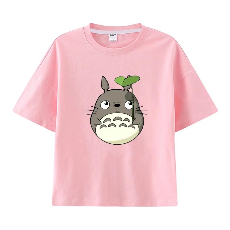 Summer Cartoon Hayao Miyazaki Totoro Printed Cotton Children's T-shirt Short Sleeved Street Fashion Men's and Women's Clothing