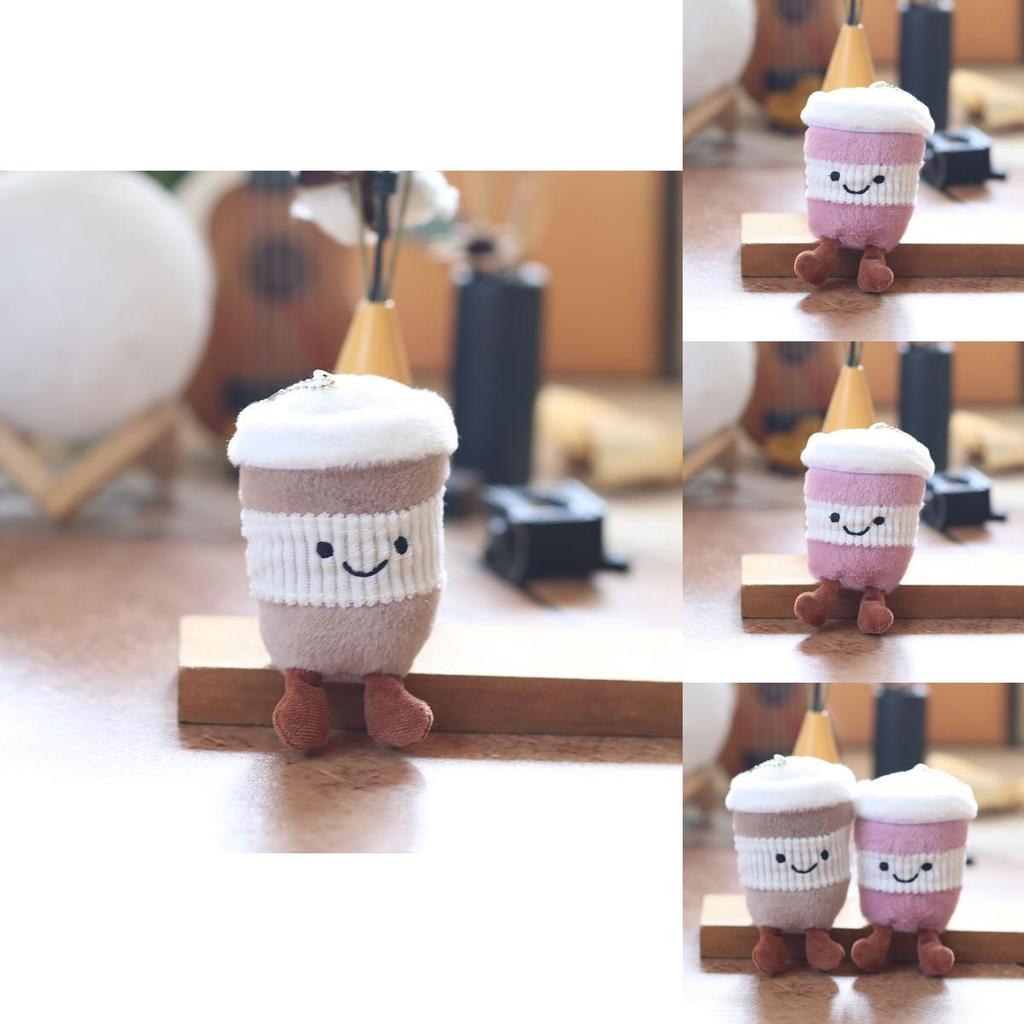 Plush Toy Keychain With Super Soft Short Plush Milk Tea Cup Design For Girls Backpack Charm Home Decor Gift
