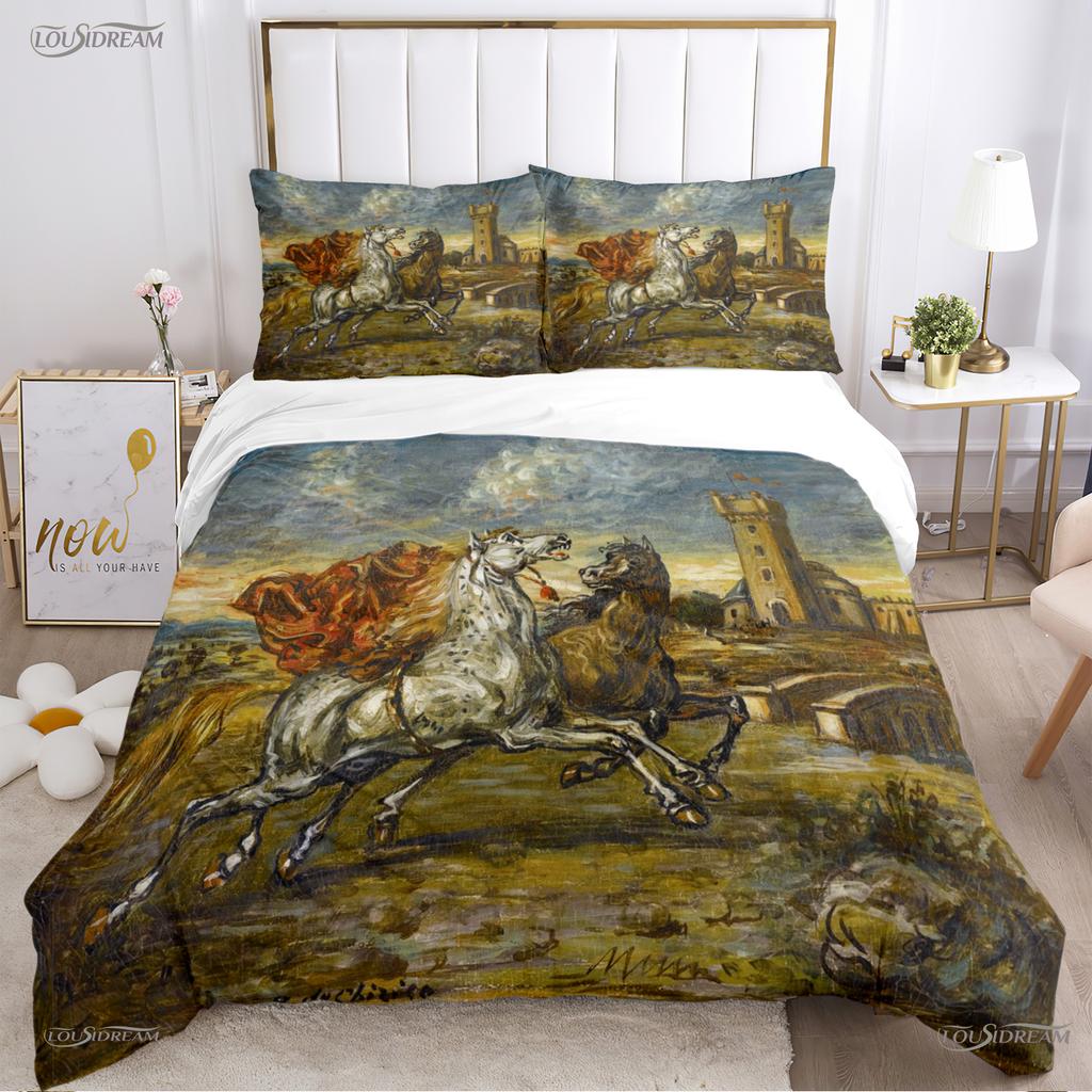 Persia Galoping Horse Al Season Duvet High-End Premium Cover Beding Sets Soft Comfortable Quilt Cover plus Pilowcases Ten Single/Double/Quen/King
