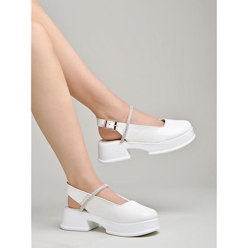 Shoetopia Round Toe White Pumps Bellies For Women & Girls-Eu38 5 UK белый