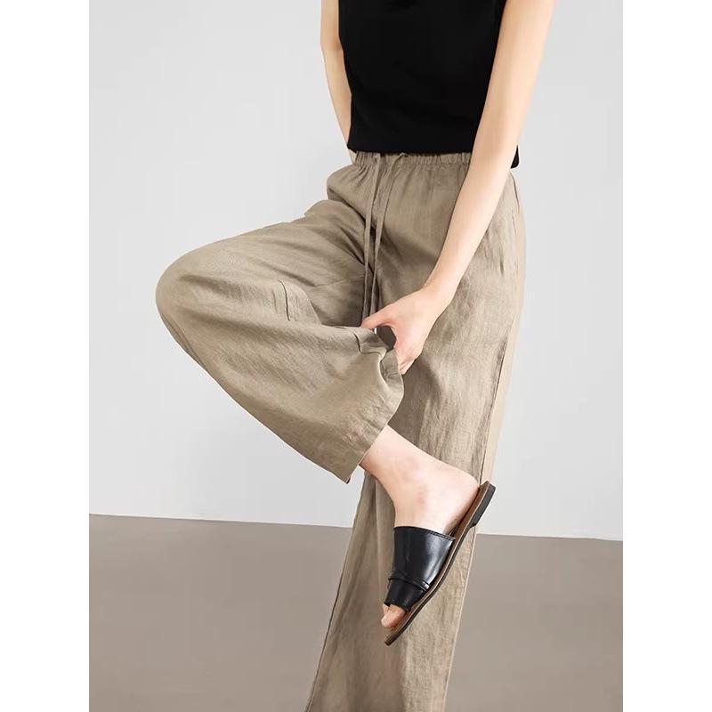 Women's Summer Wide-Leg Cotton Linen Pants: Relaxed, Versatile & Petite-Friendly
