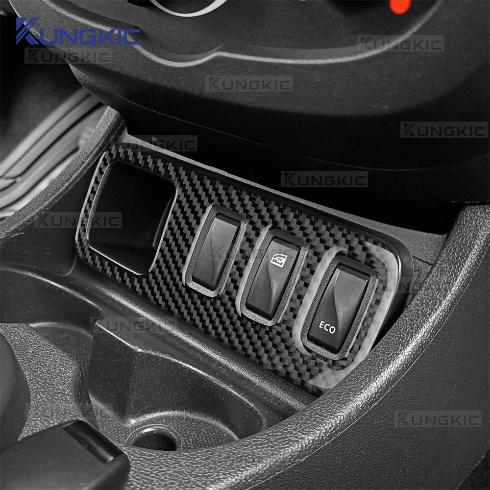 Real Soft Carbon Fiber Sticker For Dacia Duster 2014 2015 2016 2017 2018 LHD RHD Car Central Control Anti-slip Button Trim