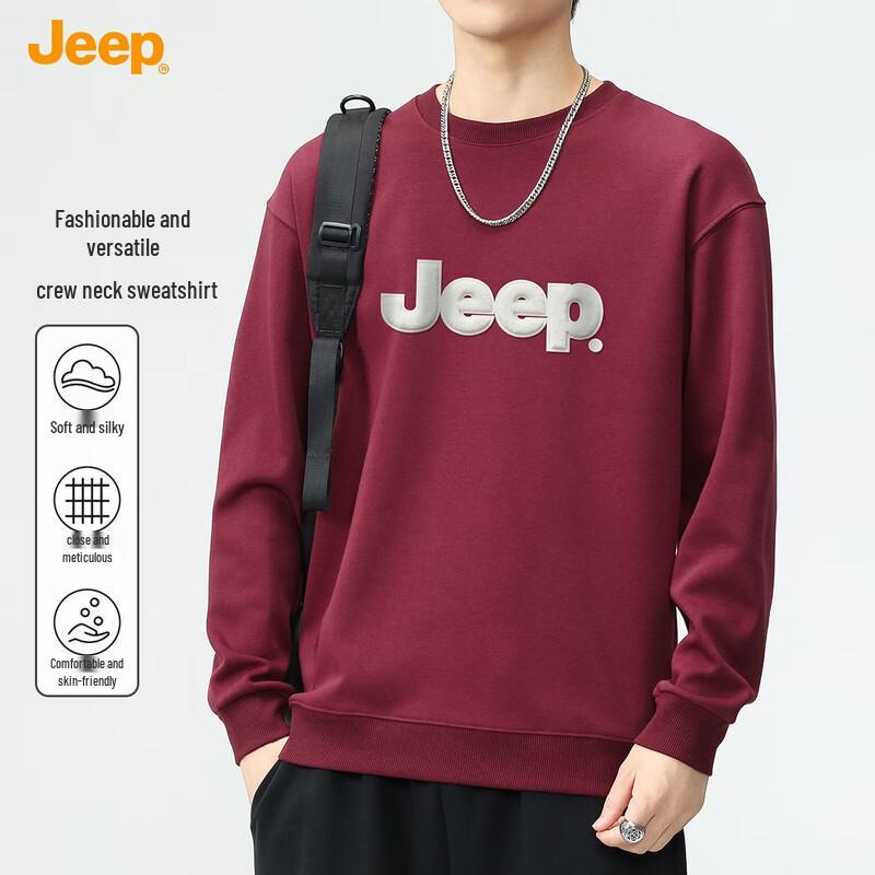 JEEP Men's Casual Crew Neck Pullover Sweatshirt