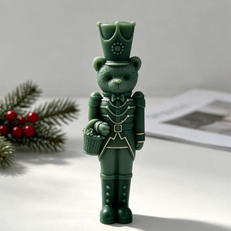 Side Slit Candle Making Form for Holiday Figure Projects, Flexible Standing Soldier Shape for DIY Winter Use and Display