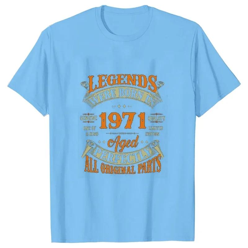 52th Vintage Legends Born In 1971 52 Years Old T Shirts Graphic Harajuku Streetwear Short Sleeve Birthday Gifts Summer T-shirt