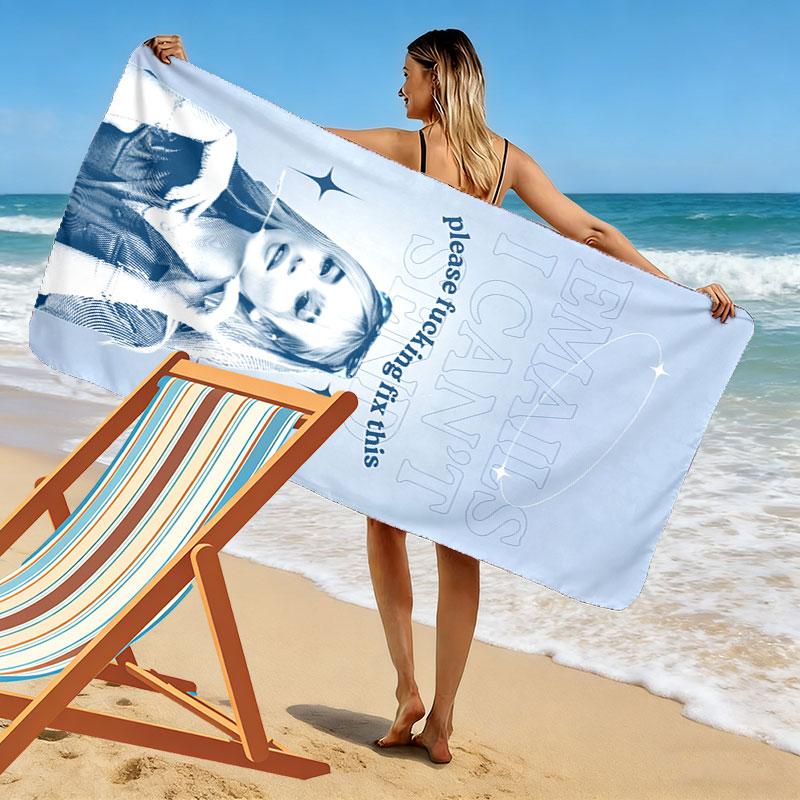 Sabrina Carpenter Soul Print Beach Towel, Large Soft Quick Dry Towel for Beach Camping Swimming