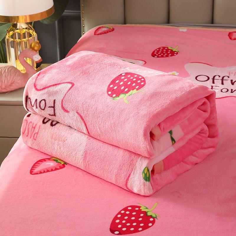 Thickened Coral Fleece Warm Plush Blanket Flannel Bed Sheet Single Piece Winter Single Double Double-sided Fleece Non Slip Cover Blanket