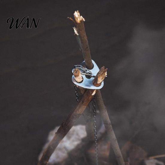 Portable Campfire Tripod Board with Chain, Turn Branches into Tripod, Stainless Corrosion-resistant Accessory Steel Support Plate, Cooking Accessories
