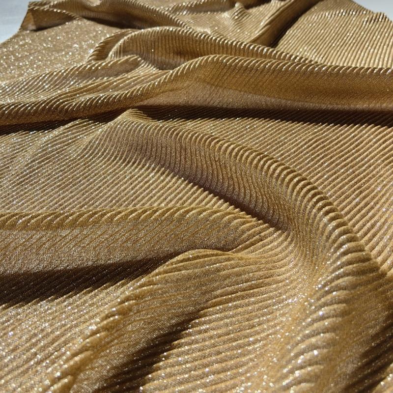 Women's Pleated Scarf Crinkle Cotton Long Muffler Crumpled Shawl Femme Hijab Golden Thread Shimmer Muslim Hijab