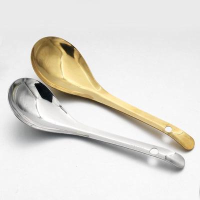 Colher Servidora de Arroz e Sopa de Aço Inoxidável 304 - Concha Estilo Chinês para Casa ou Restaurante