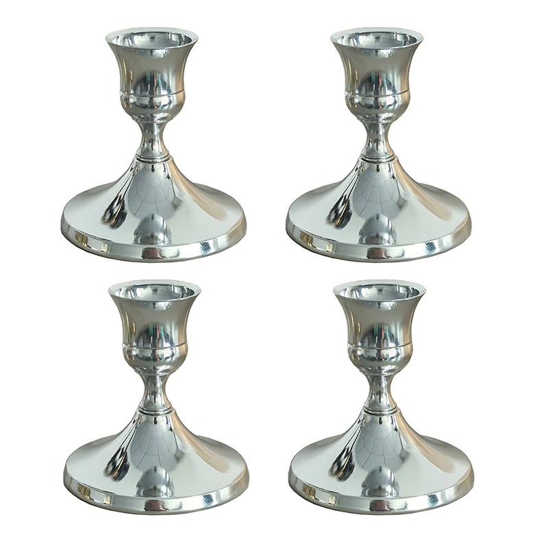 Vintage Iron Candlestick Metal Gold Silver Taper Candle Holder Valentine's Day Candle Stick Xmas Party Wedding Table Decoration