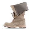 Negative Three Folded Lace-Up Long Boots_Sand