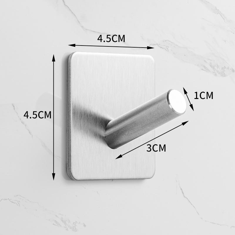 Traceless 304 Stainless Steel Adhesive Hook for Bathroom & Kitchen