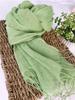 Japan Design Spring And Summer Linen Solid Color Scarf Fashion Green Color Pure Linen Scarves 55x180cm