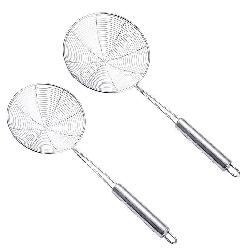 Large Stainless Steel Mesh Skimmer for Frying and Dumpling Straining