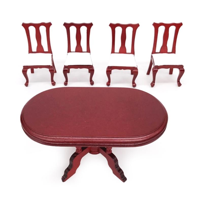 Doll House Chair Table Model Dining Set Realistic Table Dollhouses Chair Realistic Play Chair Realistic 1:12 Model Toy