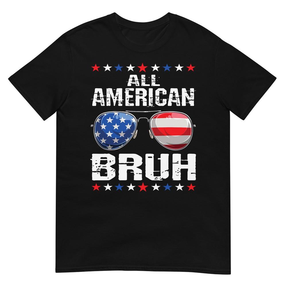 

All American Bruh 4th Of July Boys Patriotic USA Teens Kids T-Shirt S