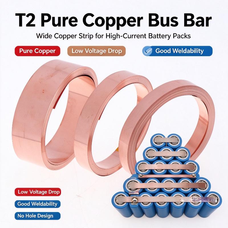 1 Roll Spot Welding Machine Battery Welders 5/10 Meters 18650 21700 Battery T2 Pure Copper Sheet Belt Strip Connector